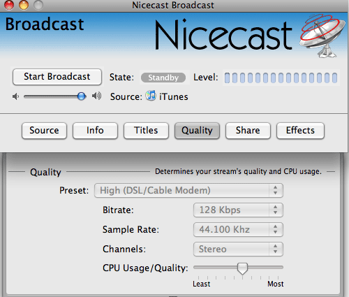 Broadcast with Nicecast