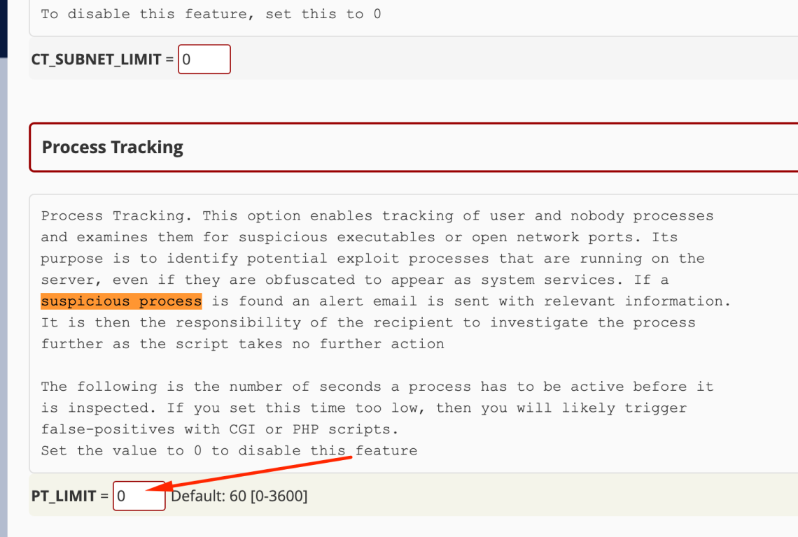 Cara Disable CSF Alert Suspicious process running under user | KlikHost